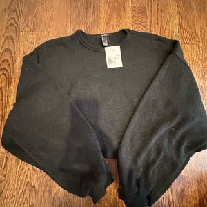 NWT black puff sleeve oversized sweater forever 21 size small